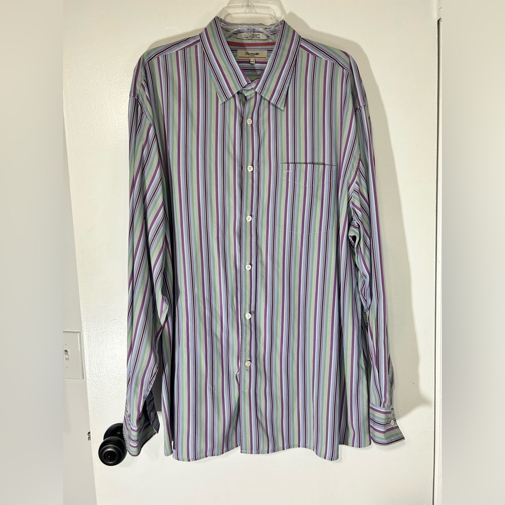 Faconnable Jeans Mens Button Up Colorful Casual Office Dress Up Shirt Size XXL